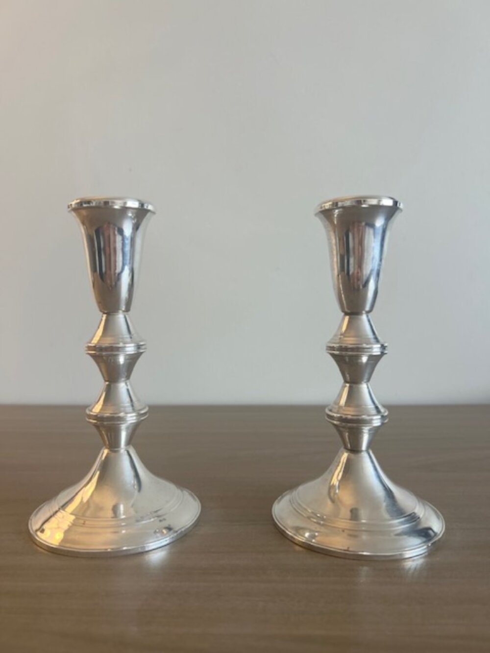 Vintage Duchin Weighted Sterling Silver Candlesticks Pair 6.5" Mid Century